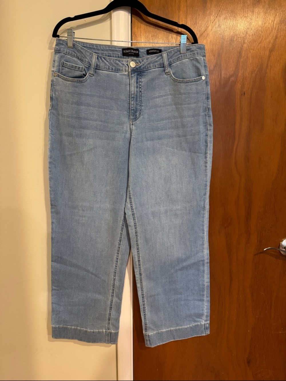 Susan Graver Light Wash Straight-Leg Jeans